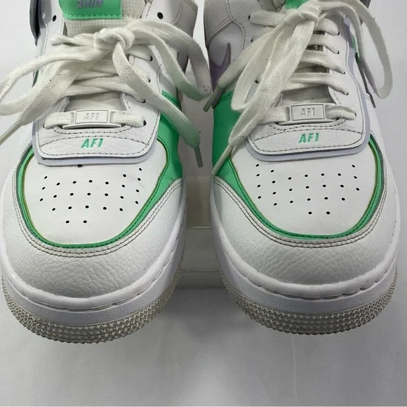 NIKE AIR FORCE 1 #CU8591-103 Shadow White Green Purple Sneakers Women’s 9.5 - Picture 4 of 14